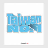 Sticker équipe de taïwan-no-1_BLUE_ taiwan (Feuille)