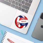 Sticker équipe de volley-ball bleu rouge couleurs enfants  (Ordinateur portable avec iPhone)