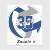 Sticker équipe de volley-ball gris bleu couleurs personnal (Feuille)