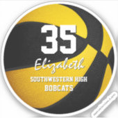 Sticker équipe d'or noir couleurs enfants basketball (Devant)