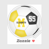 Sticker équipe d'or noir couleurs filles garçons football (Feuille)