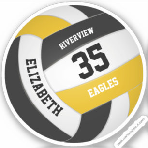 Sticker équipe d'or noir couleurs filles garçons volley-ba