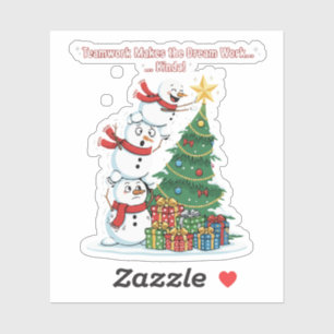 Sticker Équipe drôle Bonhomme de neige de Noël "Ça fonctio