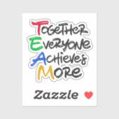 Sticker Équipe Ensemble Tous Atteindre Plus (Feuille)