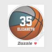 Sticker Équipe gris turquoise couleurs filles garçons bask (Feuille)