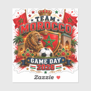 Sticker Équipe Maroc Jour de Match 2026 Fan de Foot Die-Cu