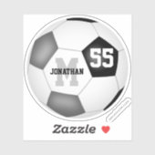 Sticker équipe noire gris couleurs garçons filles soccer (Feuille)