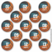 Sticker Équipe noire turquoise couleurs cadeaux ensemble d (Devant)