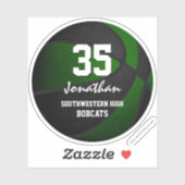 Sticker Équipe noire verte couleurs garçons filles basket- (Feuille)