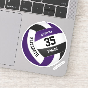 Sticker équipe noire violette couleurs filles garçons voll