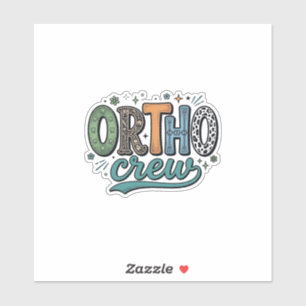 Sticker Équipe Ortho Vintage Équipe Dentaire Vector Design