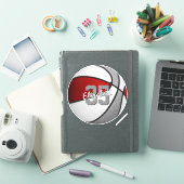 Sticker équipe rouge gris couleurs basketball (Couverture iPad)