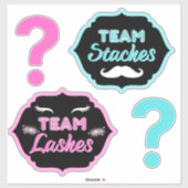 Sticker Equipe Staches ou Lashes Rose|Blue Gender Revela (Feuille)