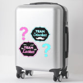 Sticker Equipe Staches ou Lashes Rose|Blue Gender Revela (Sur valise)