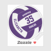 Sticker équipe violette et blanche couleurs filles garçons (Feuille)