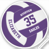 Sticker équipe violette et blanche couleurs filles garçons (Devant)