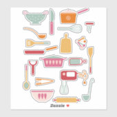 Sticker Équipement de Cuisine de cuisine Ustensiles (Feuille)