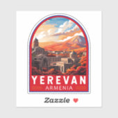 Sticker Erevan Arménie Travel Art Vintage (Feuille)