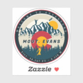Sticker Escalade du Drapeau du mont Evans Colorado Mountai (Feuille)