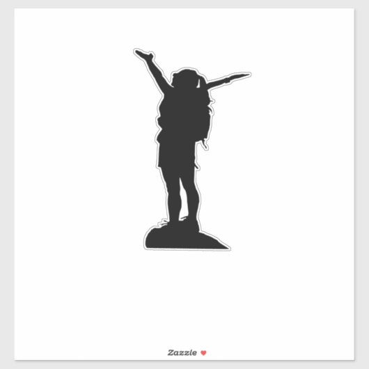 Sticker Escalade montagne fille silhouette (Feuille)