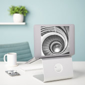 Sticker Escalier circulaire BW (Ordinateur portable sur le bureau)