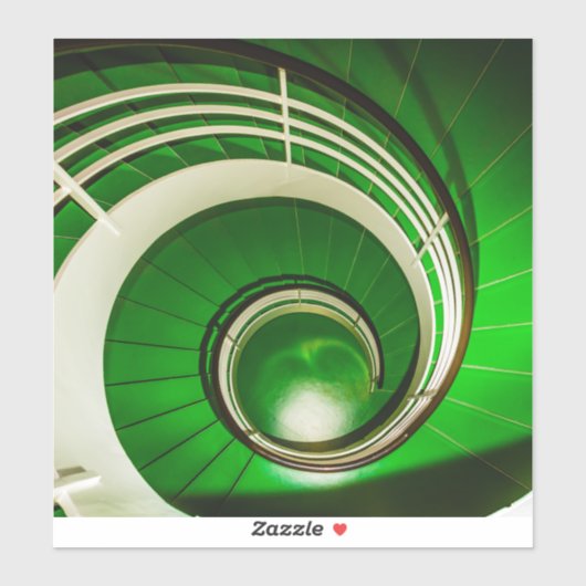 Sticker Escalier vert circulaire (Feuille)