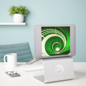 Sticker Escalier vert circulaire (Ordinateur portable sur le bureau)