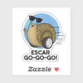 Sticker Escar-go-go-go Funny French Snail Pun (Feuille)
