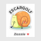 Sticker Escar-golf Funny Escargot Snail Pun (Feuille)