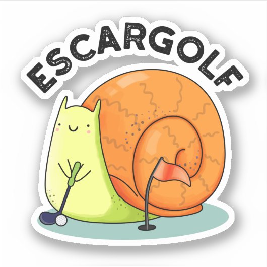 Sticker Escar-golf Funny Escargot Snail Pun (Devant)