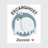 Sticker Escarghost Amusant Français Ghost Snail Pun (Feuille)