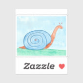 Sticker Escargot avec une coquille bleue (Feuille)