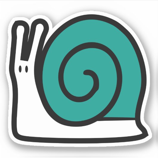 Sticker Escargot caricaturale bleu turquoise (Devant)