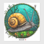 Sticker Escargot mignon (Feuille)