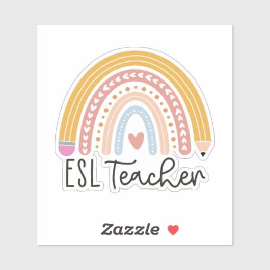 Sticker ESL Teacher Souvenir Retro Vintage désossé stylé (Feuille)