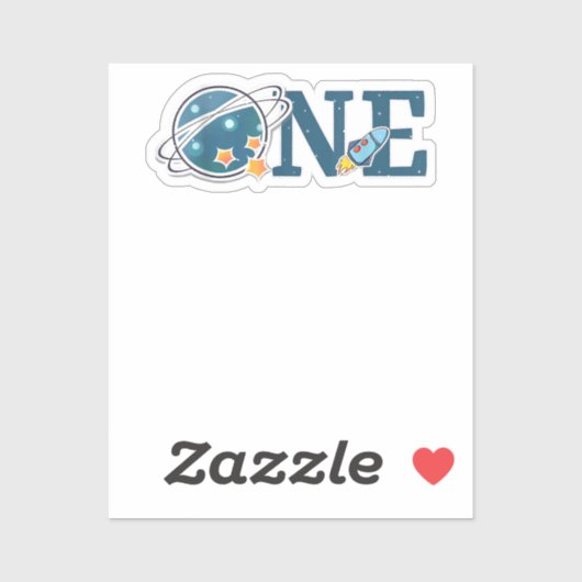 Sticker Espace extra-atmosphérique 1 an Anniversaire Graph (Feuille)