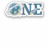Sticker Espace extra-atmosphérique 1 an Anniversaire Graph (Recto)