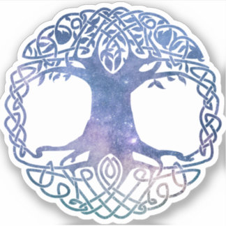Sticker Espace extra-atmosphérique Galaxie Arbre celtique