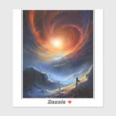 Sticker Espace extra-atmosphérique Sci Wi Art paysage (Feuille)