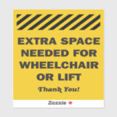 Sticker Espace supplémentaire nécessaire Fauteuil Roulant  (Feuille)