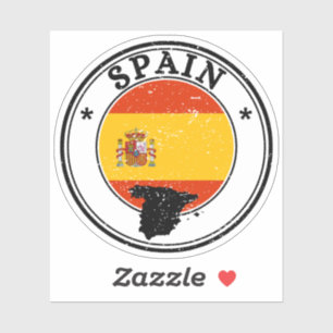Sticker Espagne - Drapeau rond pour le livre porta