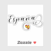 Sticker Espagne, Espagne, drapeau cardiaque (Feuille)