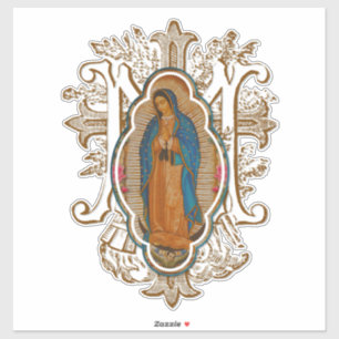 Sticker espagnol de la Vierge religieuse Marie Gua