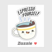 Sticker Espresso Yourself amusant jeu de café (Feuille)