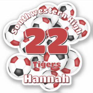 Sticker esprit d'équipe de balles de football noir rouge