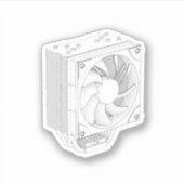 Sticker Esquisse du glacière de processeur d'ordinateur (Devant)