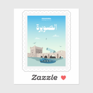 Sticker Essaouira Morocco Postage Stamp Travel