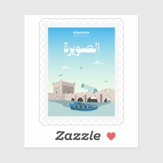 Sticker Essaouira Morocco Postage Stamp Travel (Feuille)