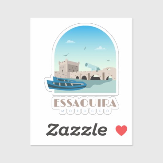Sticker Essaouira ville Maroc Skyline (Feuille)