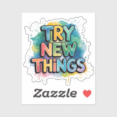 Sticker Essayer de nouvelles choses (Feuille)